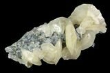 Calcite Crystals on Druzy Quartz and Fluorite - China #124856-1
